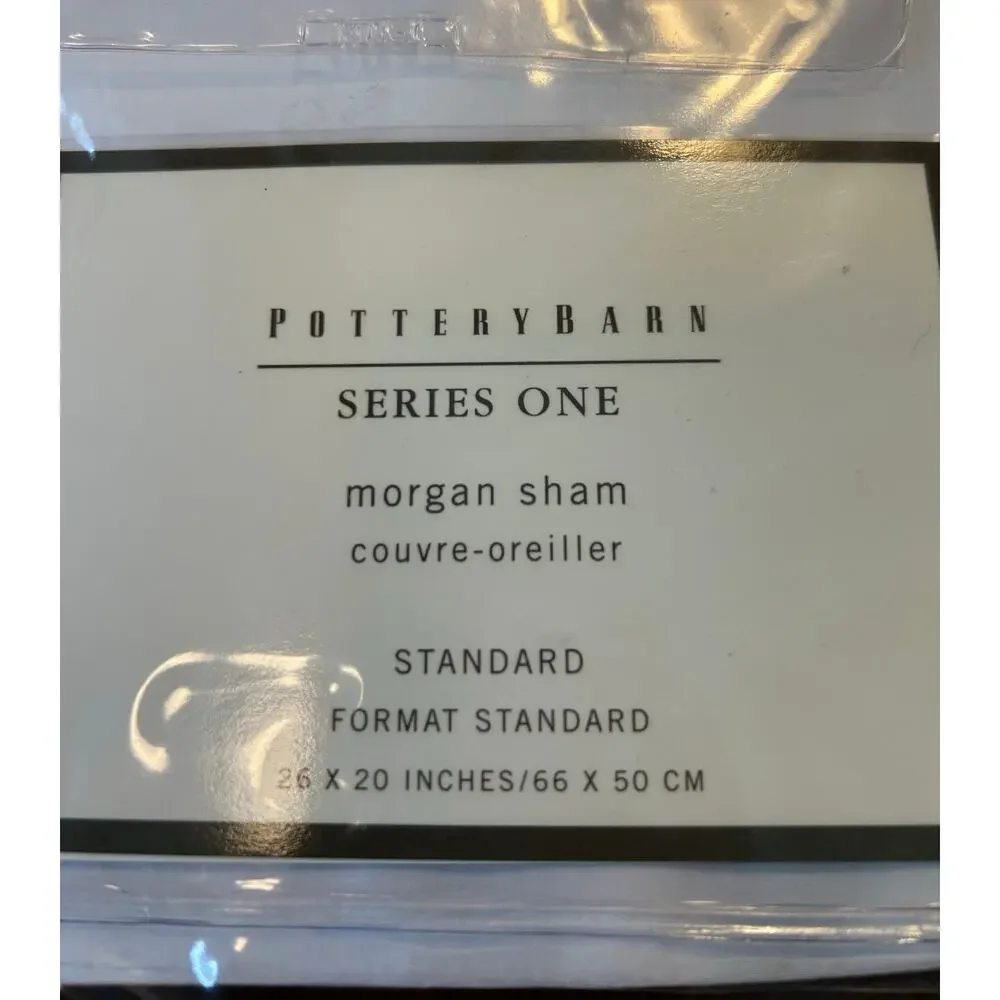 Pottery Barn Series One Morgan Standard Shams White & Brown Made in Italy *read* - Picture 3 of 10